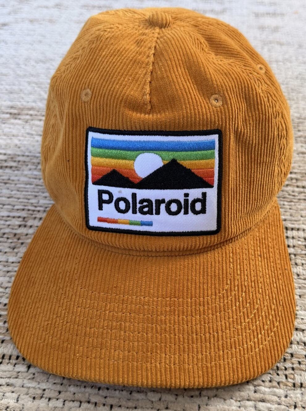 Polaroid Corduroy Mad Engine Snapback Adjustable Hat Gold/Yellow